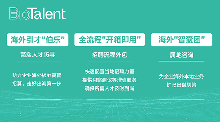 猎头公司CA88官网国际的海外分支团队BioTalent专注于生命健康领域的人才服务